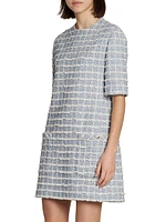 Checked Tweed Minidress