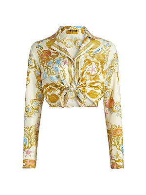 Underwater Barocco Silk Twill Shirt