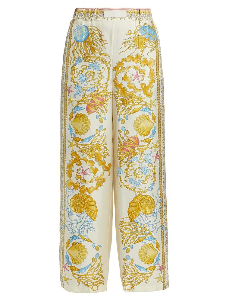 Underwater Barocco Silk Twill Pants