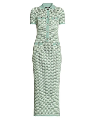 Crochet Compact Cotton-Nylon Maxi Dress