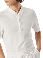 Ribbed Cotton and Linen Jersey T Shirt