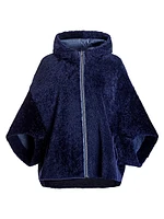 Reversible Hooded Shearling Cape
