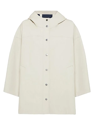 Water Resistant Bonded Cotton Poplin Hooded Outerwear Jacket with Heat Seams