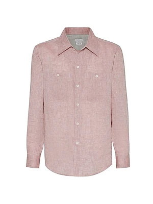 Linen Easy Fit Shirt with Chest Pockets