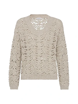 Foliage Lace Sweater Linen and Silk