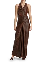 Poppy Ruched Column Gown