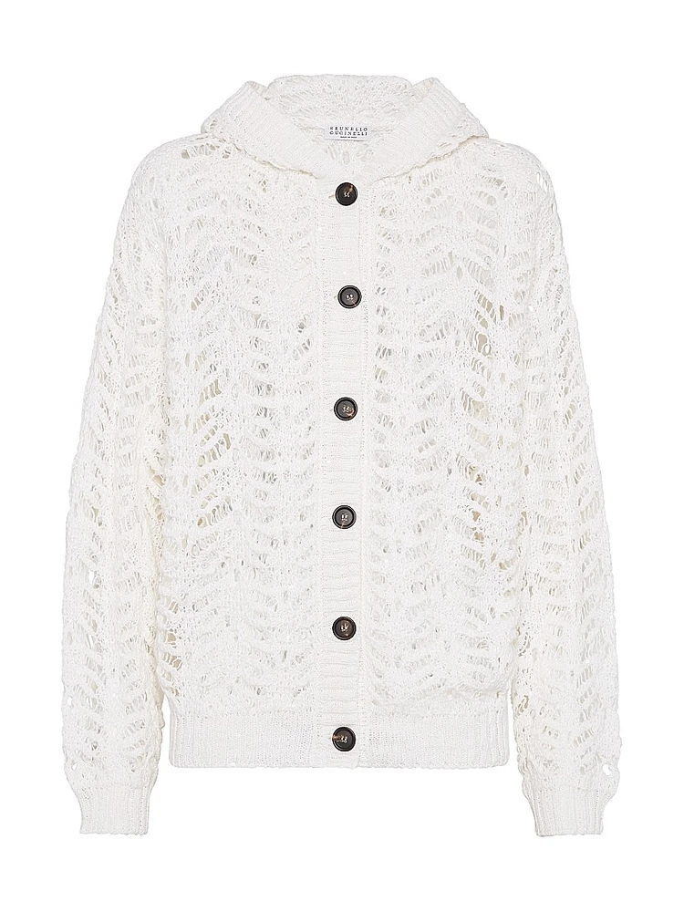 Foliage Lace Hooded Cardigan