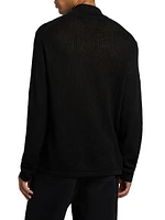 Nino Linen Rib-Knit Half-Zip Sweater