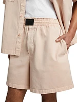 Cotton-Twill Elasticized Shorts