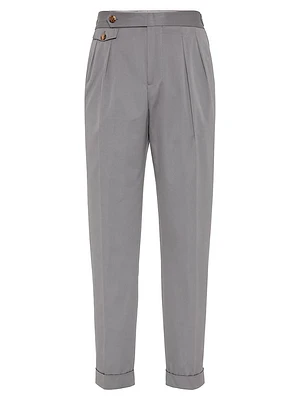 Leisure Fit Trousers with Double Pleats
