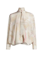 Silk Printed Crepe De Chine Blouse