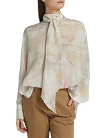 Silk Printed Crepe De Chine Blouse