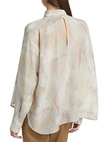 Silk Printed Crepe De Chine Blouse