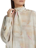 Silk Printed Crepe De Chine Blouse