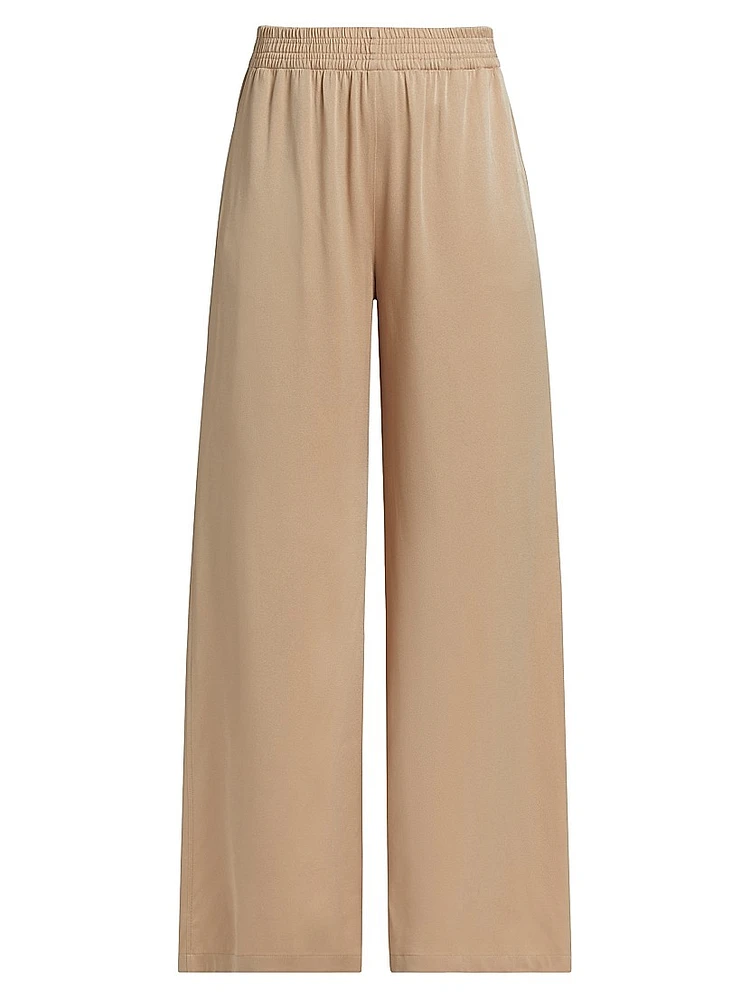 Enver Satin Wide-Leg Jogger Trousers