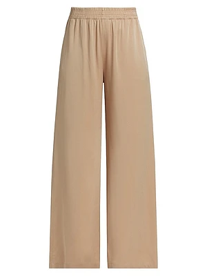 Enver Satin Wide-Leg Jogger Trousers