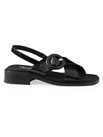 Brushed Leather Sandals with Buckle