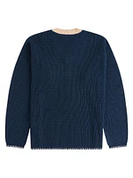 Rib Knit V-Neck Long-Sleeve Sweater