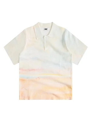 Horizon Rib Knit Polo Shirt