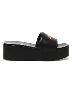 Logo 55MM Leather Platform Sandals