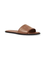 Logo-Embossed Leather Slide Sandals