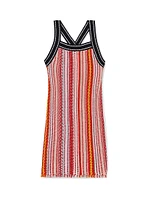 Little Girl's & Striped Crochet Knit Dress