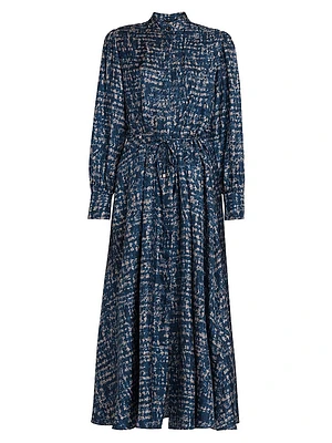 Printed Silk Shirtdress