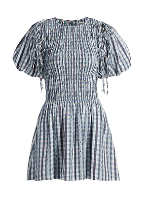 Becca Gingham Bubble Minidress