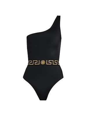 Logo One-Shoulder One-Piece Swimsuit
