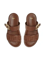Fendi Feel Leather Double Strap Sandals