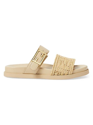 Fendi Feel Woven Double Strap Slides