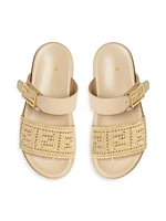 Fendi Feel Woven Double Strap Slides
