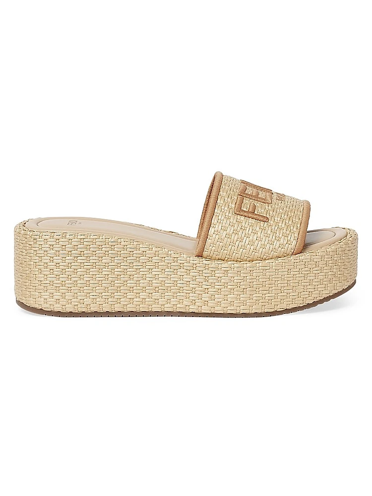 Sunshine Logo Cotton Platform Slides