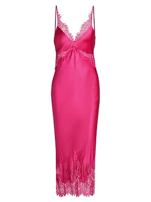 Scotly Lace-Trim Midi-Slipdress