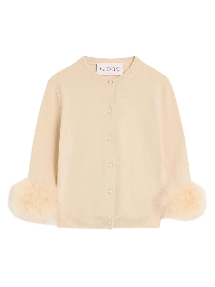 Cardigan with Feathers