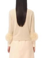 Cardigan with Feathers