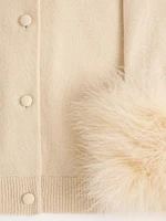 Cardigan with Feathers