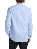 Linen-Cotton Houndstooth Shirt