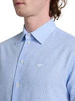 Linen-Cotton Houndstooth Shirt