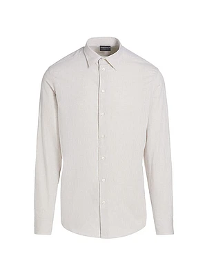 Linen-Cotton Cross-Stitch Shirt