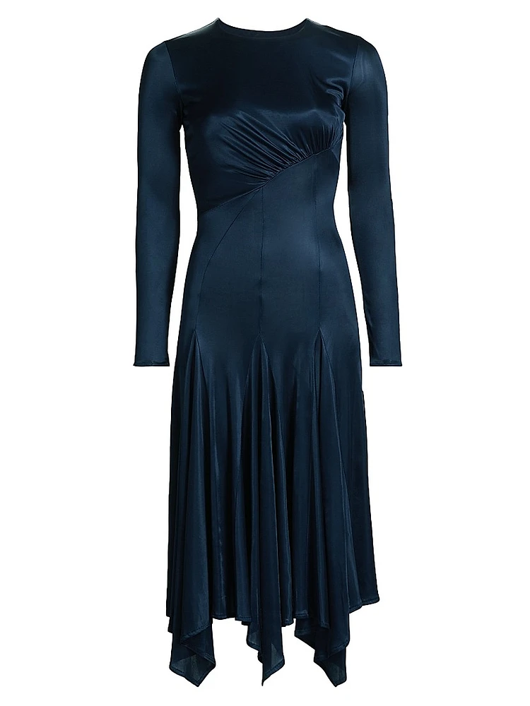 Jersey Long-Sleeve Midi-Dress