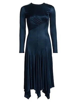 Jersey Long-Sleeve Midi-Dress