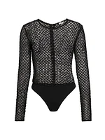 Sequined Mesh Bodysuit
