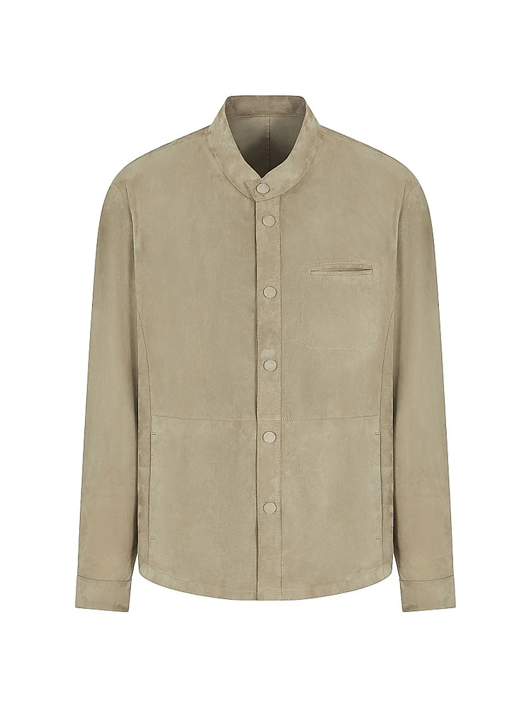 Suede Snap-Front Jacket