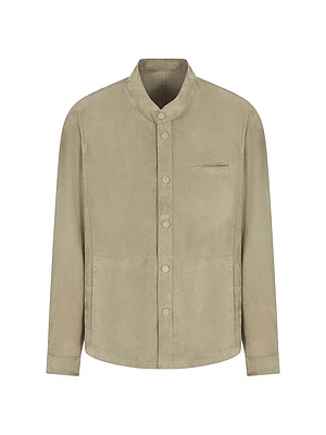 Suede Snap-Front Jacket