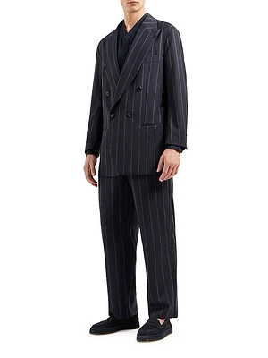 Fashion Pinstripe Virgin Wool Suit