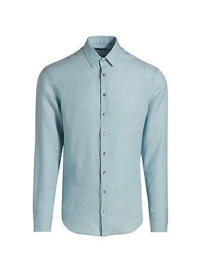 Linen Button-Front Shirt