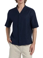 Seersucker V-Neck Shirt