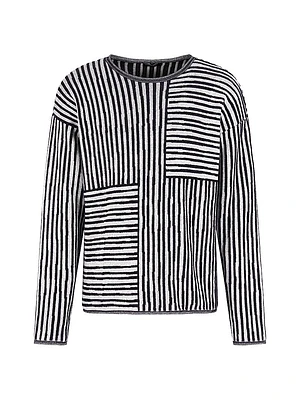 Line Block Crewneck Sweater