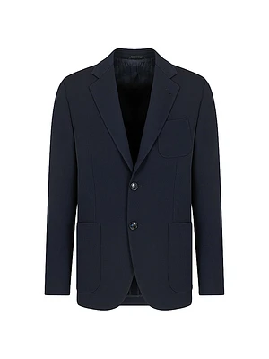 Virgin Wool Single-Breasted Blazer